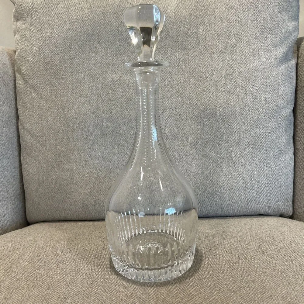 Vintage Crystal Glass Decanter With Stopper